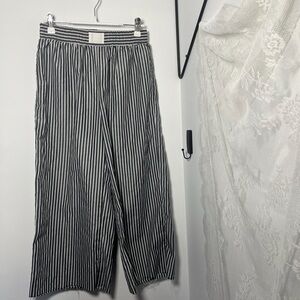 Commense Charcoal Pinstripe Smocked Top